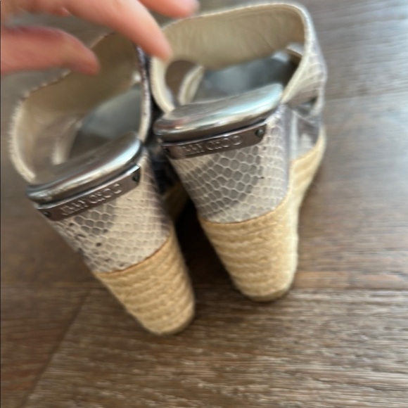Jimmy Choo Gray silver Wedge Sandals - Picture 4 of 8